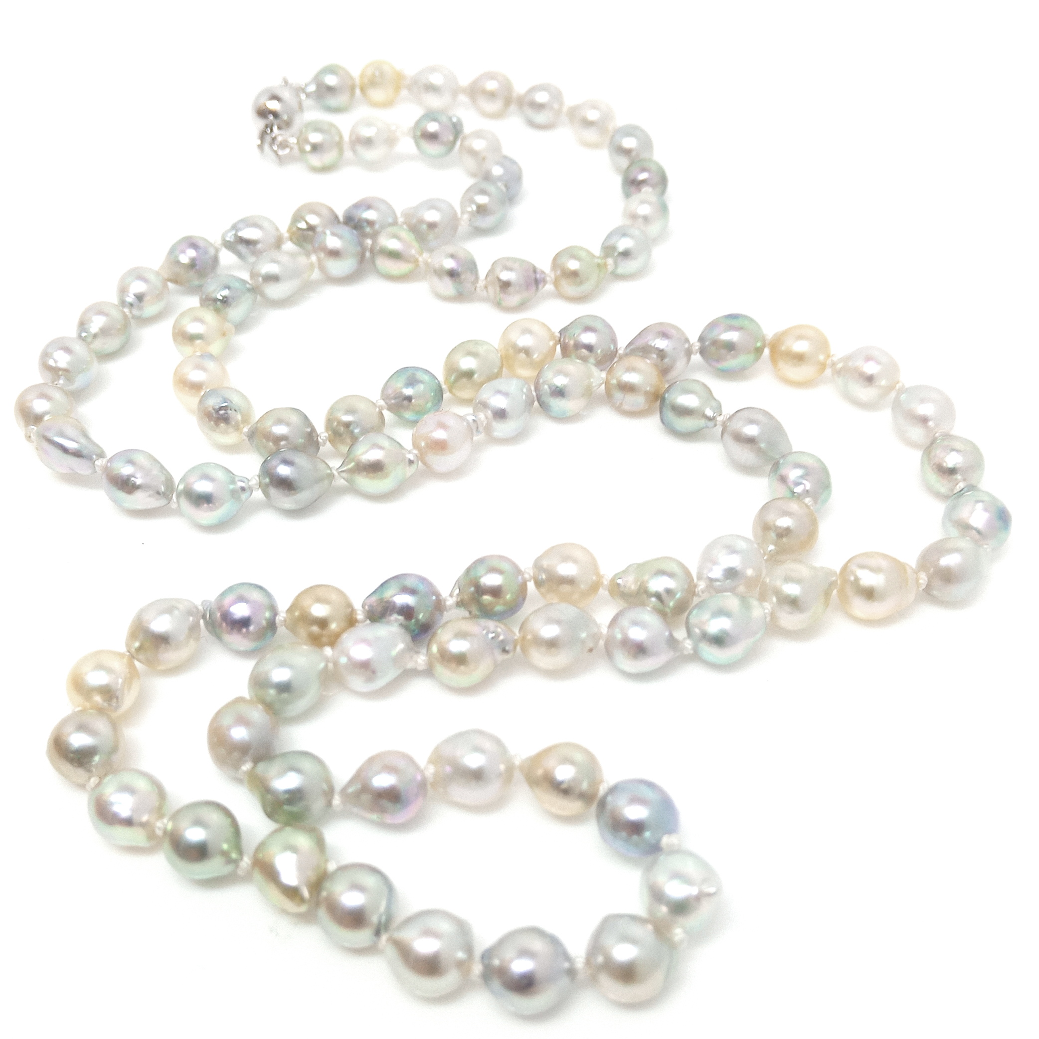 Multicoloured Baroque Drop Vietnamese Akoya Pearl Necklace